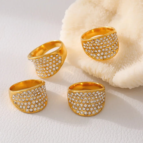Wholesale Jewelry Retro Commute Geometric Titanium Steel 18K Gold Plated Rings