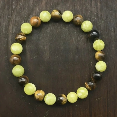 Round Natural Stone Bracelets for Women with Elastic String, Slip-on Design, Featuring Waterproof Non Tarnish Craftsmanship
