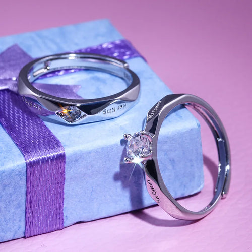 fashion round copper inlay zircon rings 1 piece
