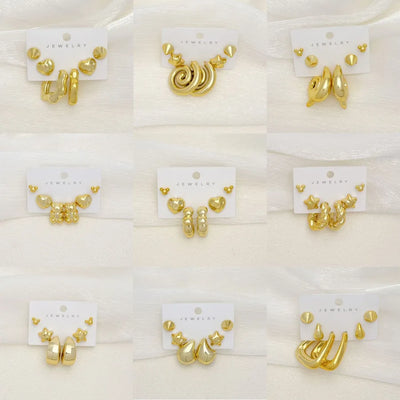 Geometric Waterproof Non Tarnish Plastic Stud Earrings for Women in Luxurious Style