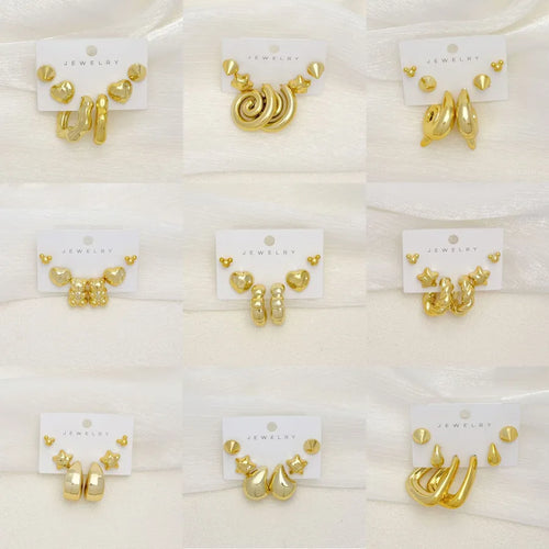 Geometric Waterproof Non Tarnish Plastic Stud Earrings for Women in Luxurious Style