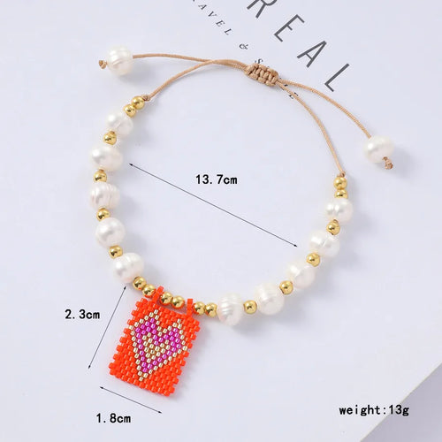 original design heart shape freshwater pearl bracelets