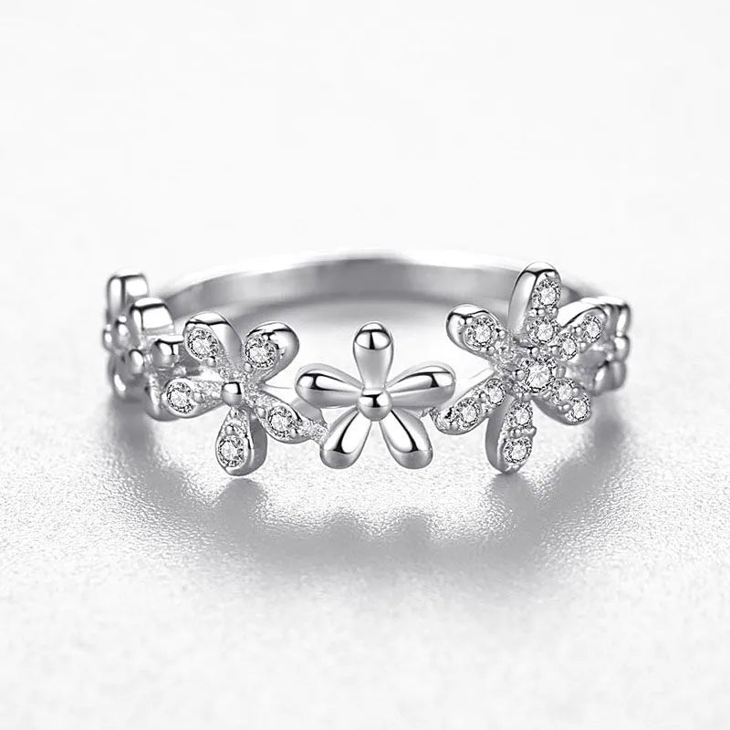 925 Sterling Silver Rings Flower