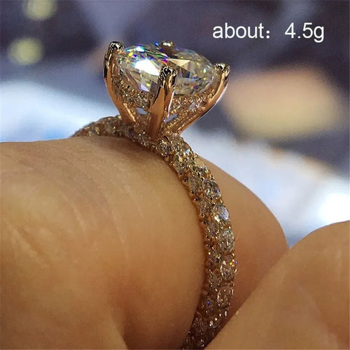 fashion diamond round alloy ring proposal diamond ring wholesale