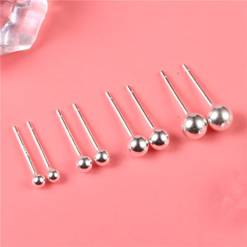 1 Pair 925 Sterling Silver Solid Color Ear Studs