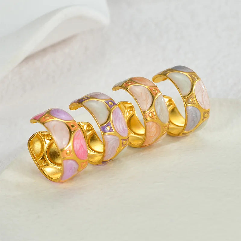 Wholesale Jewelry Tropical Round 304 Stainless Steel 18K Gold Plated Rings