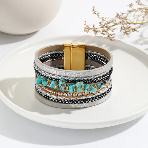 retro solid color rhinestones turquoise wholesale bangle