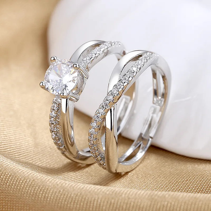 ig style round copper inlay zircon rings
