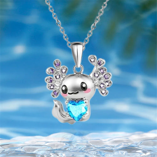 Cute Cartoon Heart Shape Zircon Alloy cable chain Pendant Necklaces Wholesale