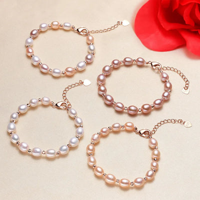 simple style circle pearl beaded bracelets 1 piece