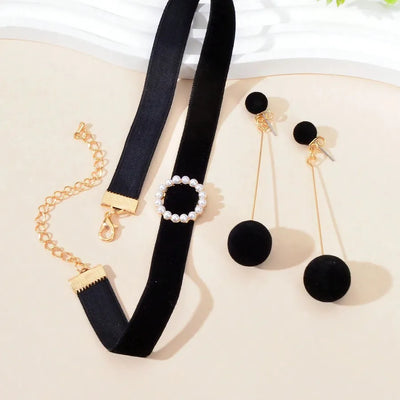 Handmade Flowers Jewelry Set for Women in 304 Stainless Steel with Cord String Chain