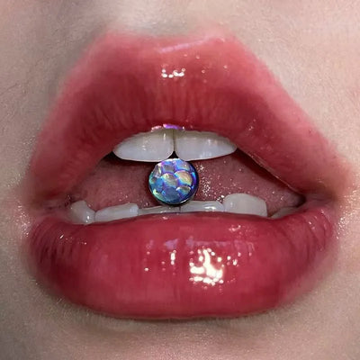 Stainless Steel Tongue Ring Oil Drop Fish Scale Tongue Stud Personalized Body Piercing Jewelry Popular Unisex Fashion Accessory