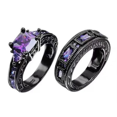gothic constellation alloy plating inlay rhinestones rings