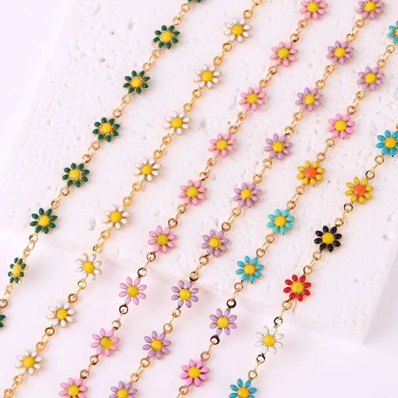 fashion flower brass gold plated necklace in bulk