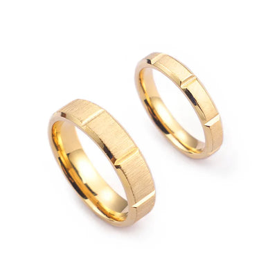 Titanium Steel 18K Gold Plated Simple Style Solid Color Rings