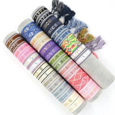 vacation ethnic style letter polyester wholesale bracelets