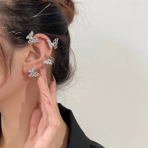 Geometric Alloy Clip Earrings