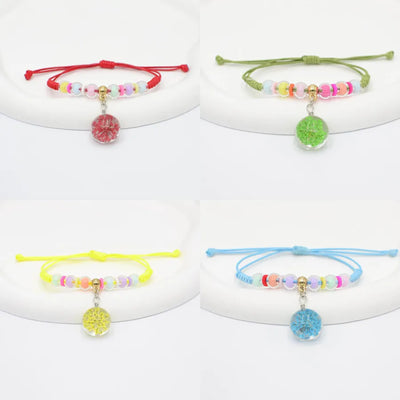 Handmade Beaded Bracelet Fresh Sweet Best Friend Gift Full Of Stars Dried Flower Lace Design Jingdezhen Style Country Girl