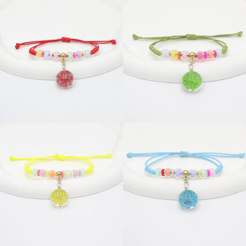 Handmade Beaded Bracelet Fresh Sweet Best Friend Gift Full Of Stars Dried Flower Lace Design Jingdezhen Style Country Girl