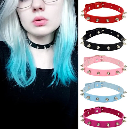 punk solid color alloy patchwork women's necklace