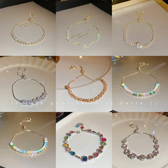 elegant lady flower copper inlay zircon bracelets