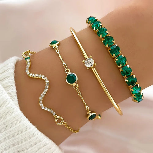 Asymmetrical Alloy Bangle for Women with Artificial Rhinestones Inlay