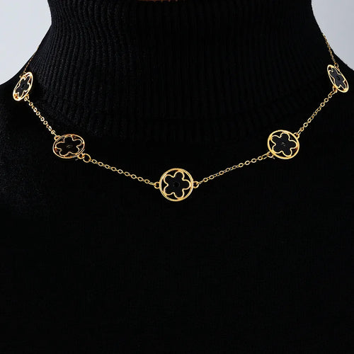 Elegant Hip-Hop Lady Flower Ferroalloy Zinc alloy cable chain Lobster Trigger Clasp Closure Chain Necklaces Wholesale