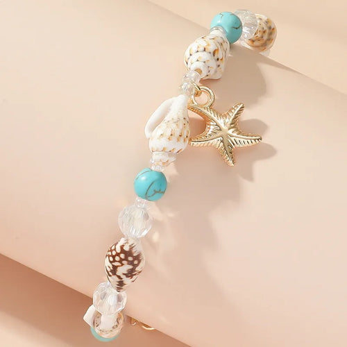 Marine Style Star Alloy Seed Bead Shell Wholesale Bracelets