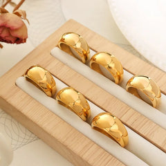 Wholesale Jewelry 304 Stainless Steel 18K Gold Plated Rings