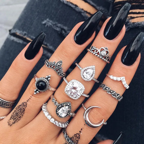 Simple Style Heart Alloy Women'S Ring Sets
