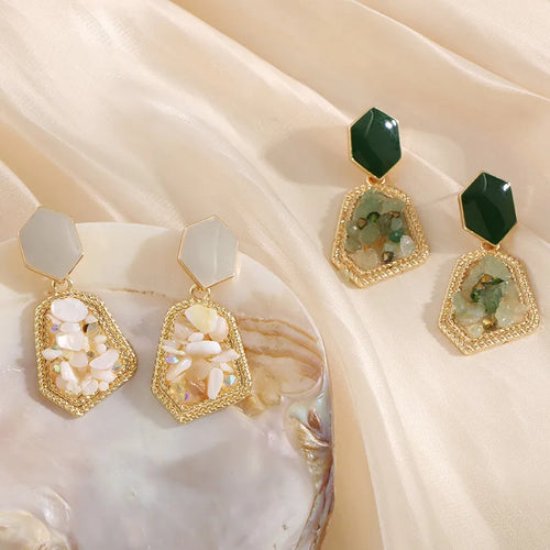 925 Silver Needle Vintage Niche Design Inlaid Gravel Earrings Earrings Women's Trendy New Internet Celebrity High-end Ear Jewelry
