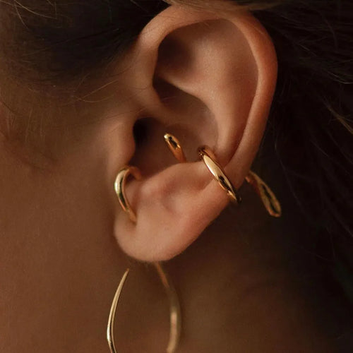 1 piece fashion irregular geometric metal women's ear clips