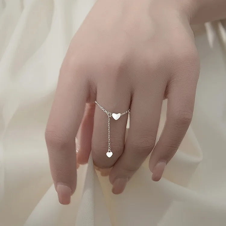Heart Shape Electroplated Brass Ring for Women with Silver Plated Finish