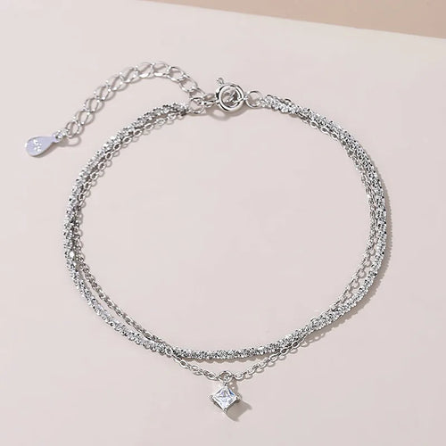 Elaborate Geometric Simple Style Bracelet for Women in 925 Sterling Silver Chain Material