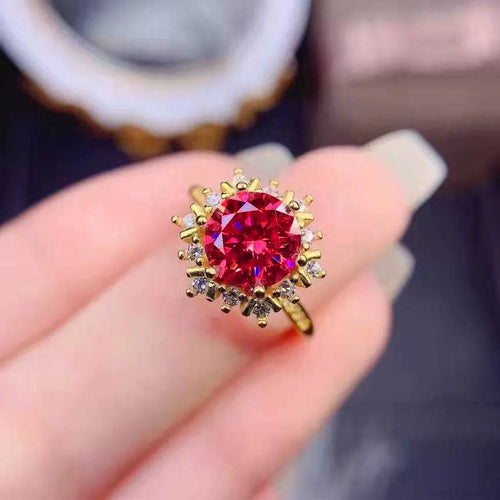 fashion plated 18k ring snowflake full diamond open copper ring