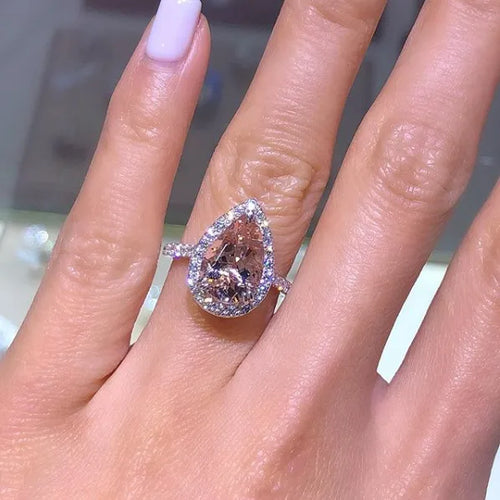 1 piece fashion water droplets alloy plating inlay artificial gemstones women's rings