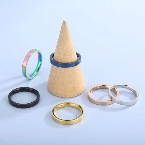 Wholesale Jewelry Fashion Round Stainless Steel 18K Gold Plated Rings