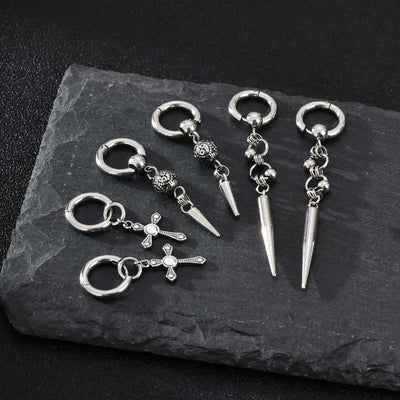 Punk Cool Style Geometric 201 Stainless Steel Drop Earrings