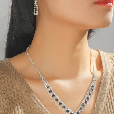 Rhinestone Printing Bridal Jewelry Sets