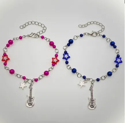 Three-dimensional Star Alloy Bracelet with Aluminum Snake Chain for Women